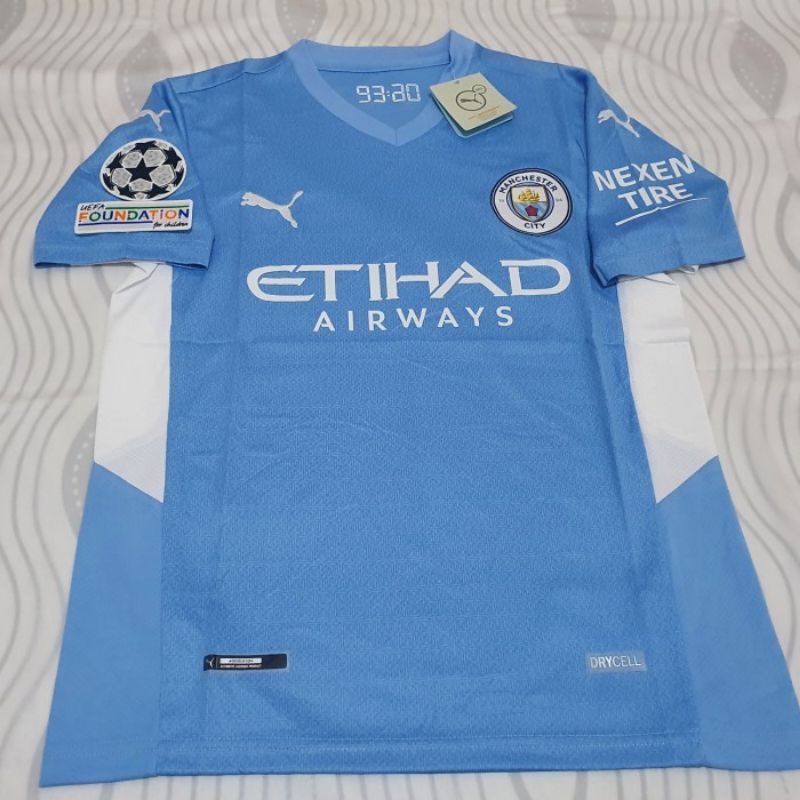Jersey Bola CITY FULL PATCH UCL 2021 2022 Home Grade Ori Official