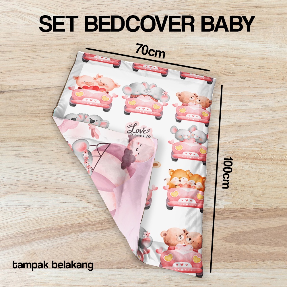 Bedcover Bayi Set Lengkap ( Bedcover, Bantal Guling Bayi, Bantal Peyang) Kado Bayi Motif Anak Katun Lucu