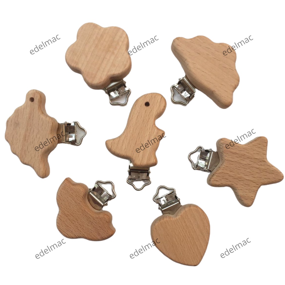 Clip Suspender  Wooden Teether Beads Beech Rodent DIY Pacifier Chain Accessories