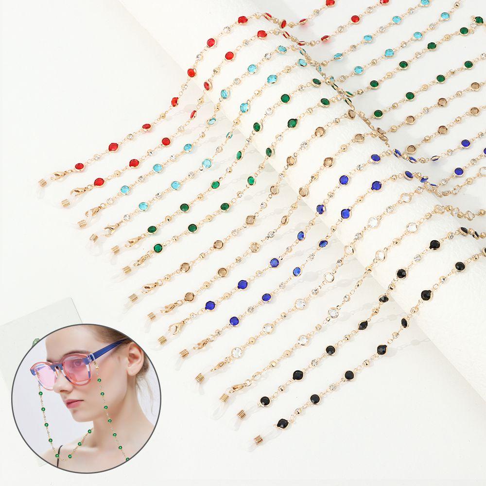 Suyo Rantai Kacamata Pria Wanita Glass Beads Crystal Eye wear Aksesoris