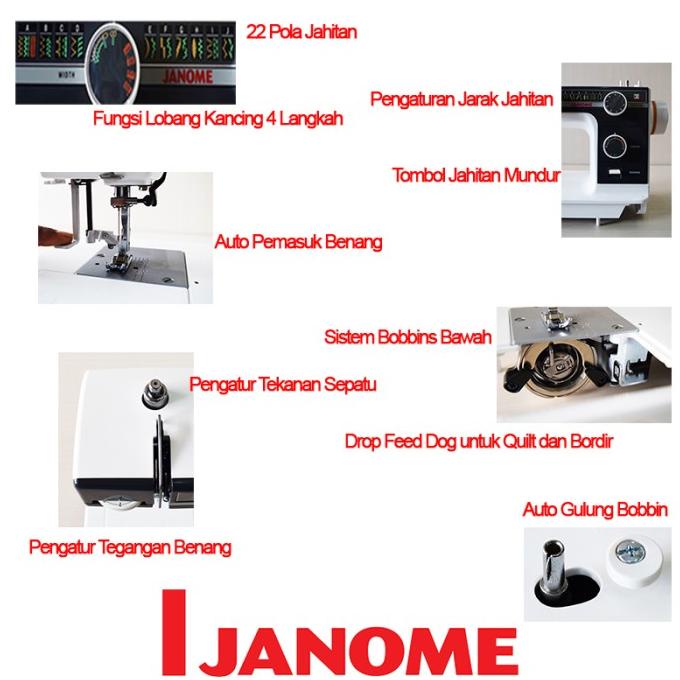 Mesin Jahit JANOME L-395F (Multifungsi)