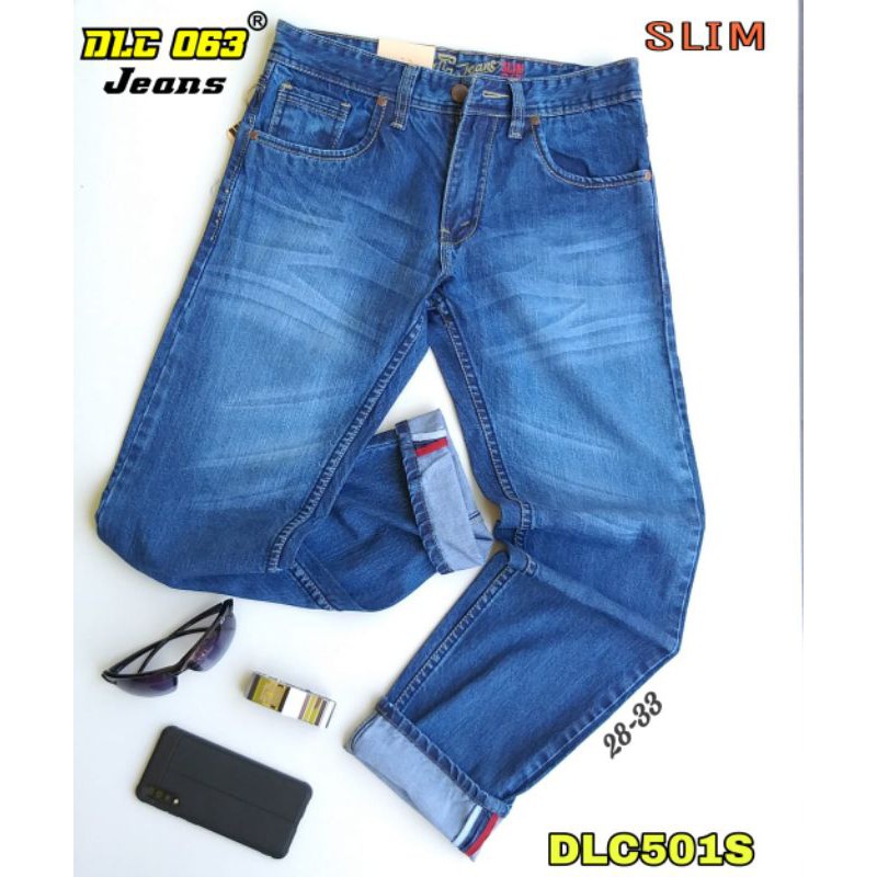 Celana Panjang Jeans Pria Original D LOCO Casual Slim Fit