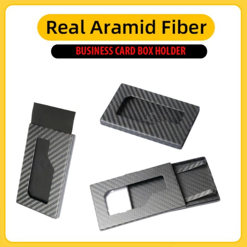 

Case Business Card Holder REAL ARAMID CARBON (Bukan PITAKA) Tempat Kartu Nama Name tag Casing