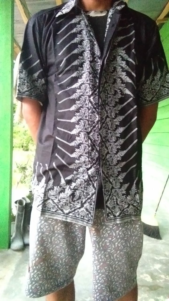 Grosir Batik - Couple Sarimbit Batik Gamis Cardi Modang Abu