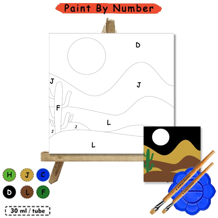 

Kanvas Lukis Night View By Number 20x20 cm