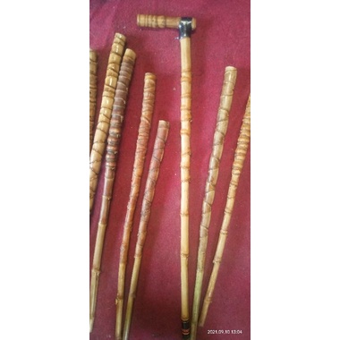 tongkat teken alat bantu jalan bambu cendani