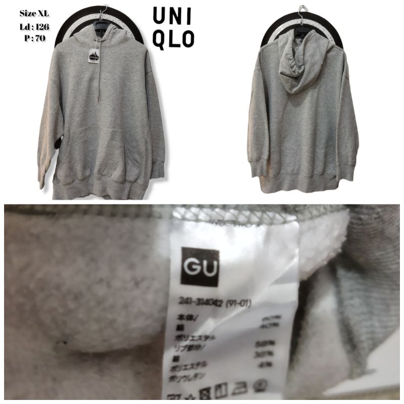 hoodie second uniqlo size xl