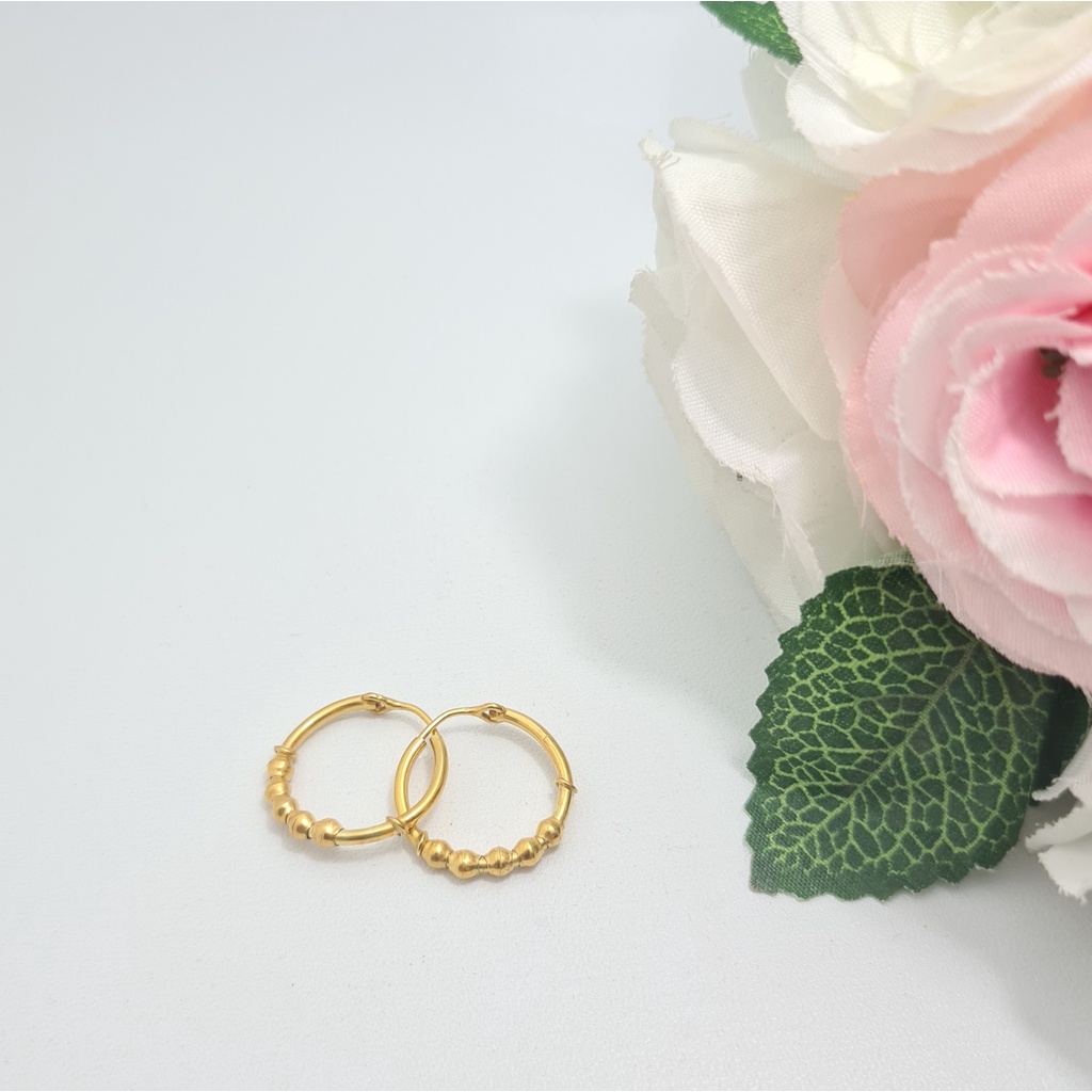 Anting Ring Emas Muda Bola 5