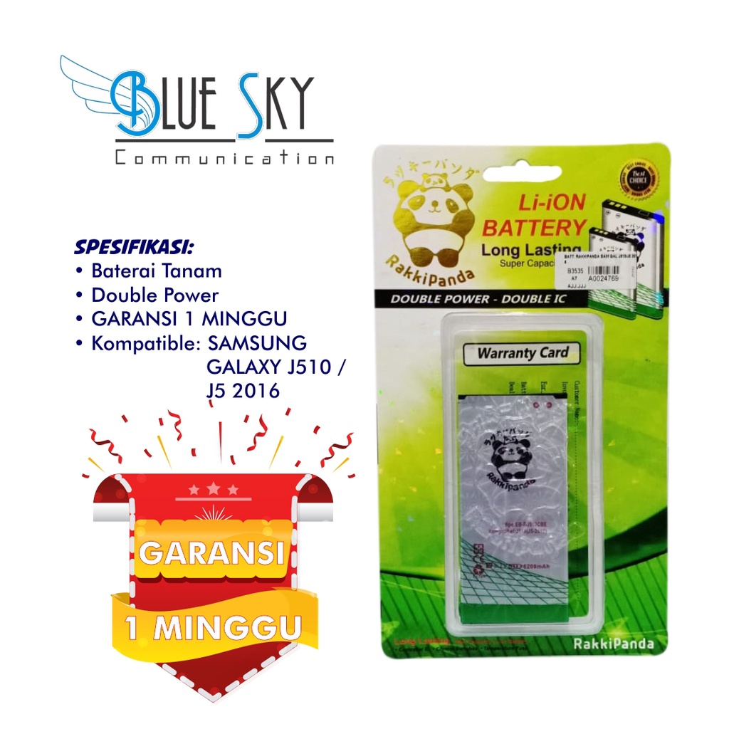 BATERAI RAKKIPANDA SAMSUNG GALAXY J510 / J5 2016 DOUBLE POWER