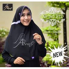 AR 045 STD BUNGA / JILBAB INSTAN POLOS SERUT MOTIF BUNGA