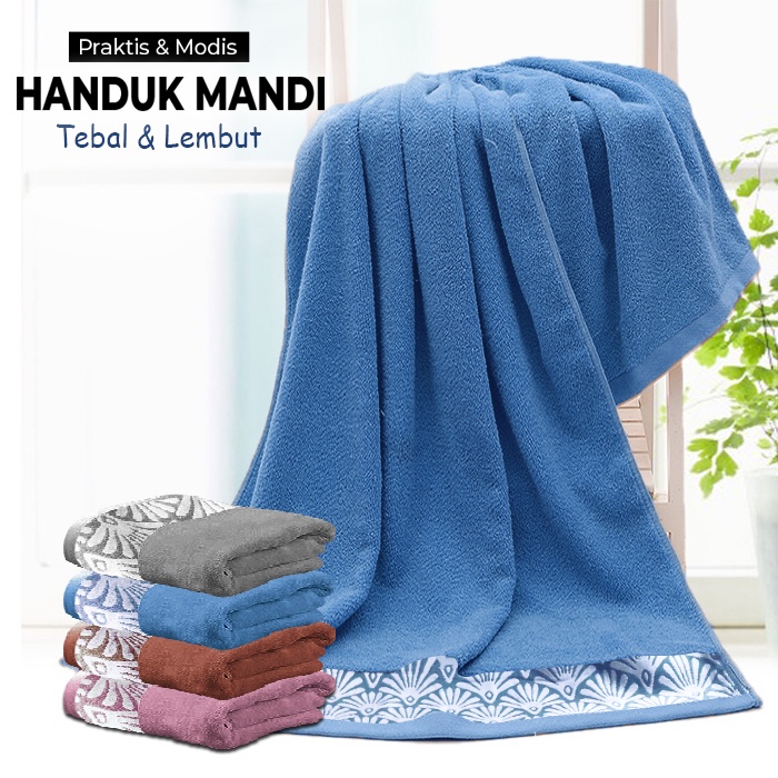 [COD] Handuk Mandi Tebal Motif Pria Wanita 70x140cm Serbaguna Lembut Halus Handuk Olahrga Import Terbaru - H101G