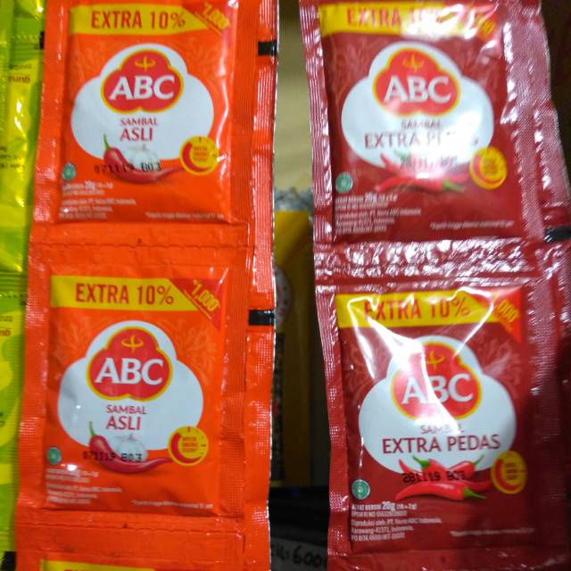 

Sambal asli/extra pedas ABC 20g X 10 Sachet BY MDS