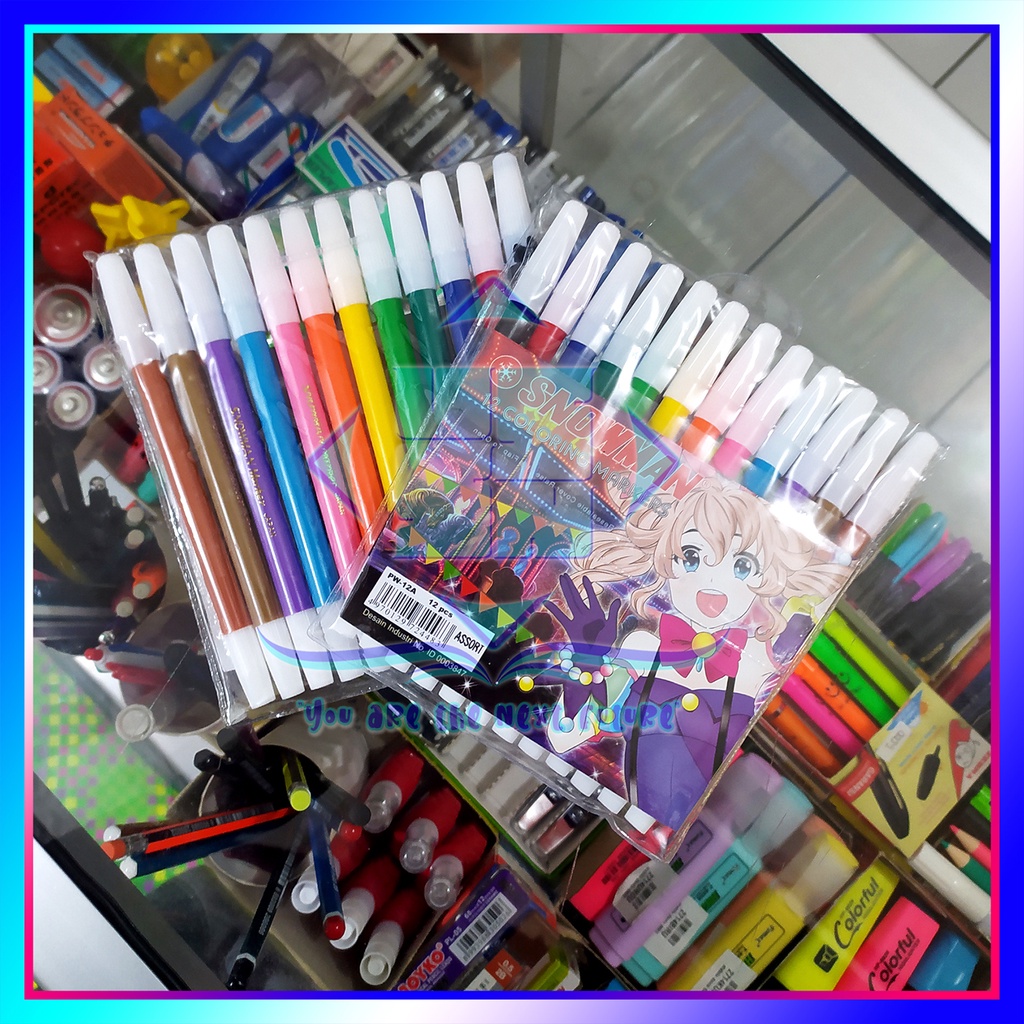 

Spidol Snowman Kecil PW-12A 1set 12 Warna