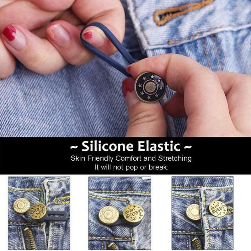 Baju Meningkatkan Pinggang Ada Jahitan Kancing Pengecil Snap Untuk Pakaian Jeans Adjust Fit Fastener Metal Extended Button