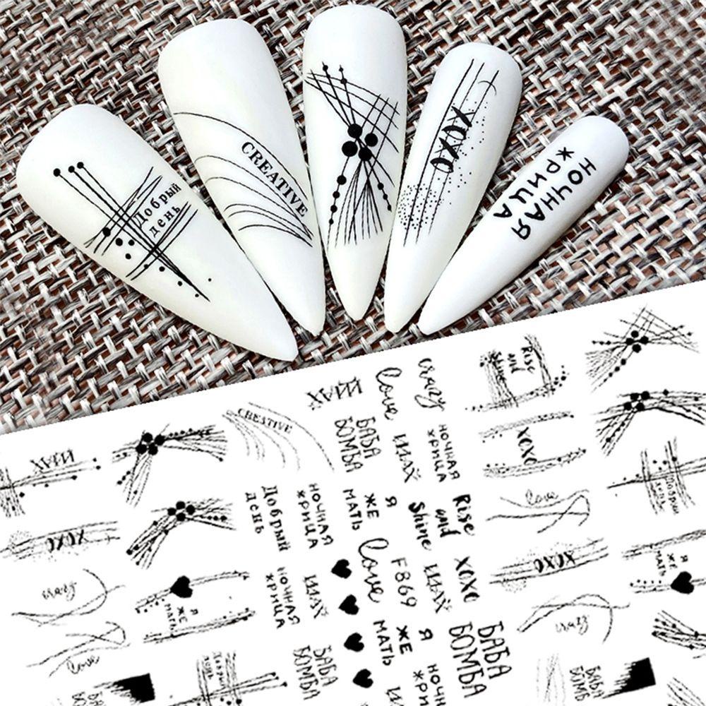 Solighter Stiker Kuku Untuk Anak Perempuan Dekorasi Nail Art Korea French Leaves