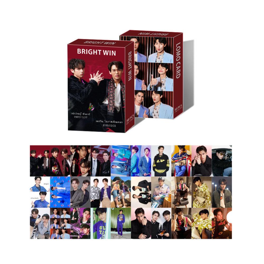 Timekey 30pcs / set Kartu Lomo Foto Polaroid Jackson Off-Gun Bright Win GOT7 IVE Singto Krist Lomo E5J2 Untuk Koleksi