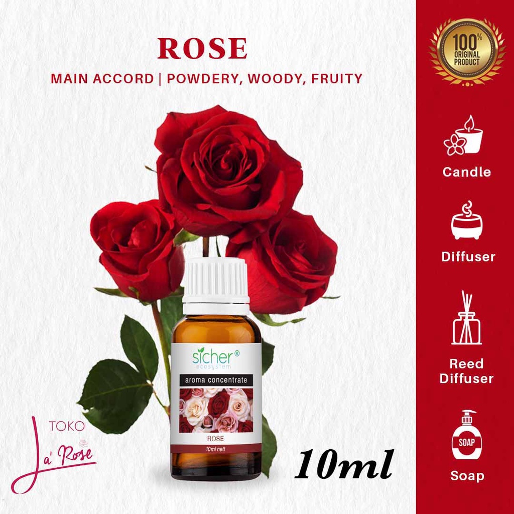 Rose Aromatherapy Sicher Essential Oil Pewangi Ruangan Aromaterapi Diffuser Humidifier 10ml