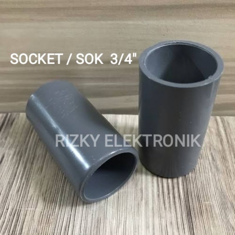 Sok Sock Sambungan Socket 3/4 inch Hose Pipa PVC Air Listrik JAYA