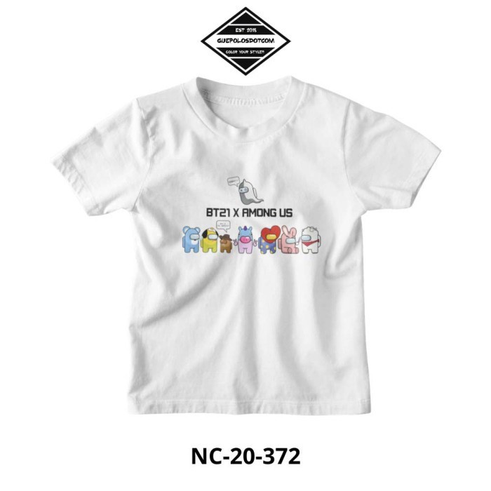 KAOS TSHIRT GAME AMONG US X BT21 BTS MEMBERKPOP COMBED 30S