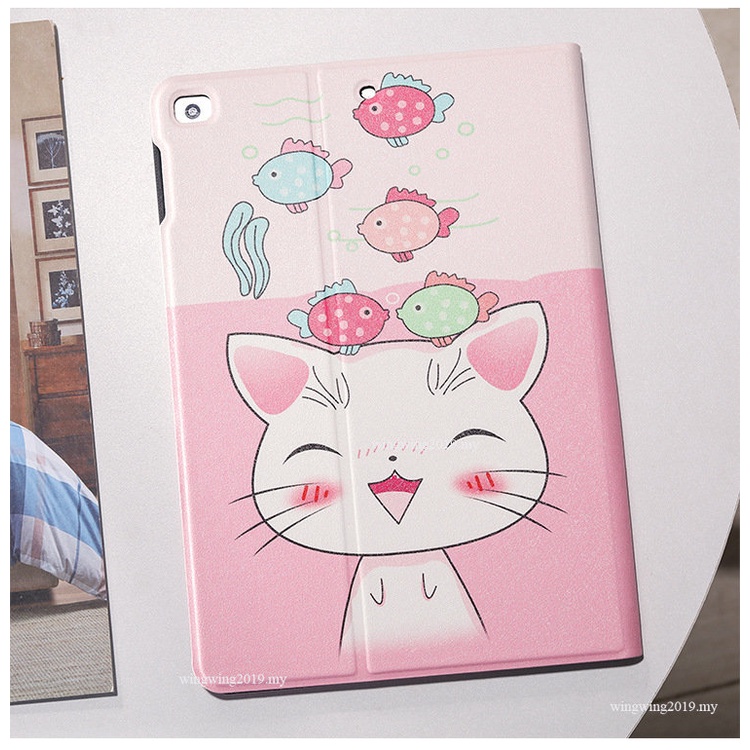 Soft Case Pelindung Magnetik Bahan Silikon Motif Kartun Untuk iPad 9th Generation 2021 2019 10.2 Inch Pro10.5 2018 Air2 Mini34