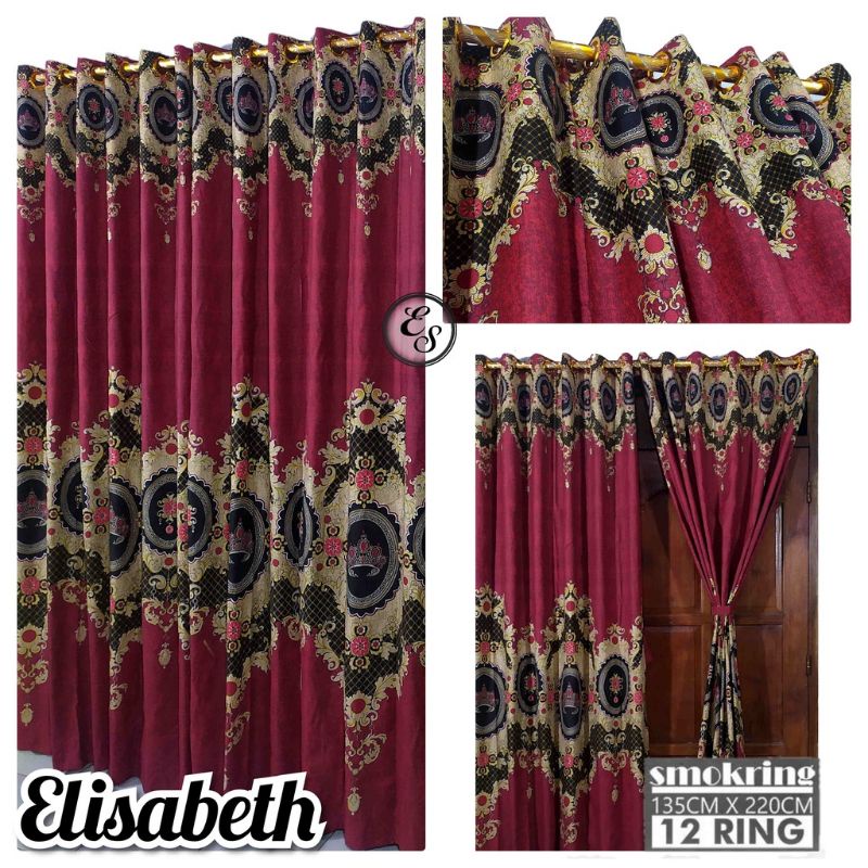 GORDEN SMOKRING BESAR MURAH 12 RING MOTIF ELISABETH