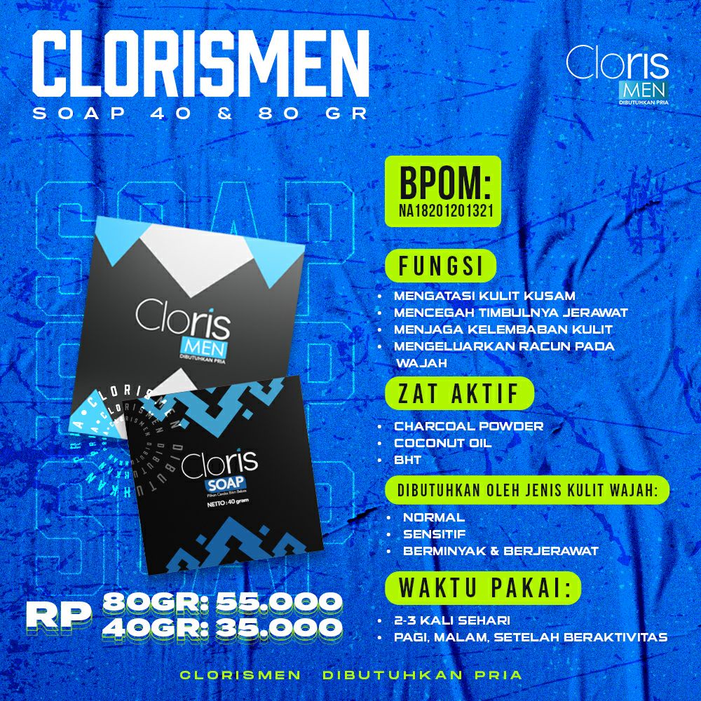 [Spesial Bundling] Clorismen Soap 80gr &amp; Brightening Serum - Sabun Muka Pria Pembersih Atasi Kusam Cerah Maksimal