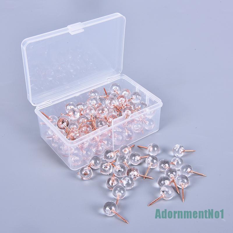 (AdornmentNo1) 100pcs Pin Tekan Transparan Untuk Papan Gabus