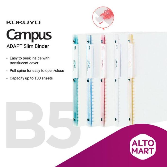 

Office & Stationery | Document Organizer | Kokuyo Campus Adapt Slim Ring Binder B5 Loose Leaf Notebook | Best Seller