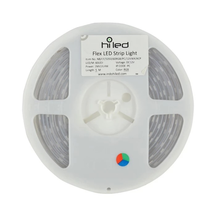LED Strip Hiled 5050 OutDoor 5 Meter RGB / 60LED / DC12V / LED Strip 5050 Outdoor Murah / LED Strip 