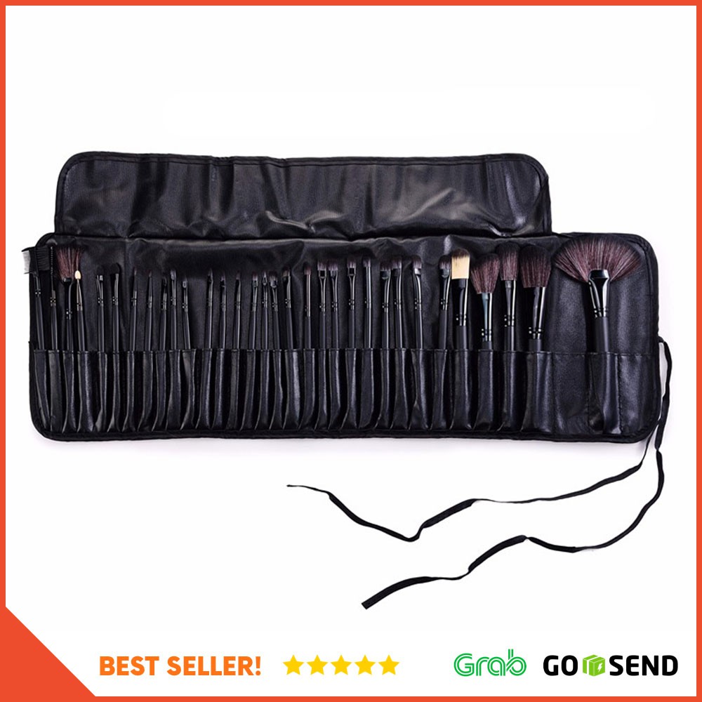 Brush Make Up 32 Set dengan Pouch - Black