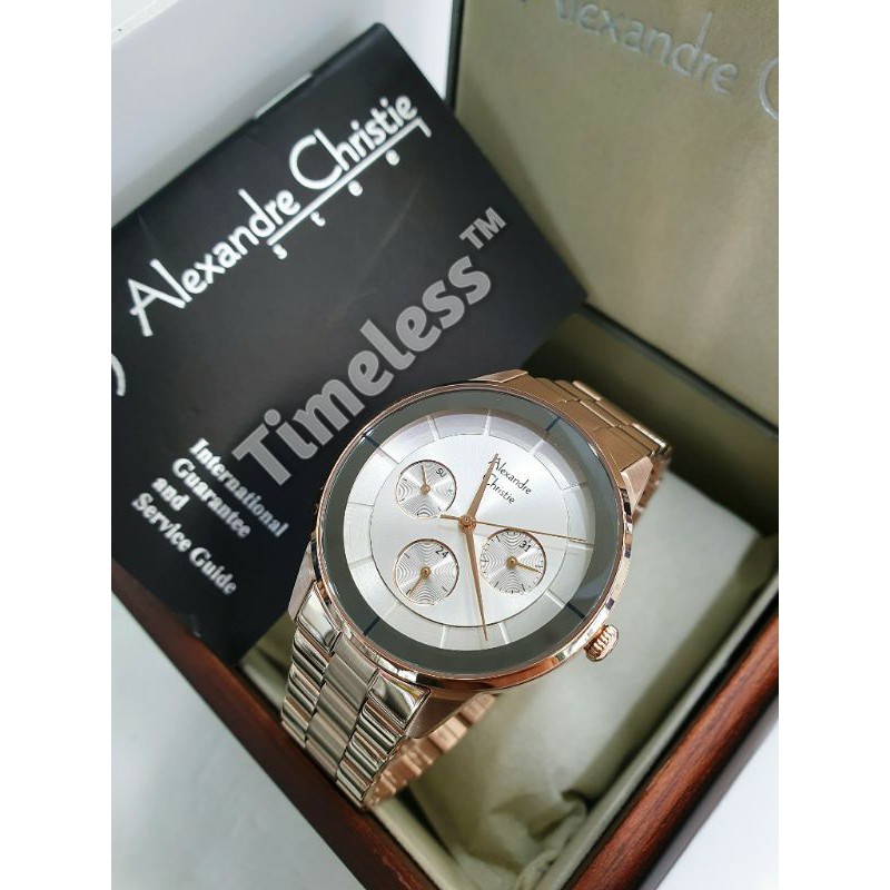 Jam tangan wanita alexandre christie ac 2714 BF Rosegold
