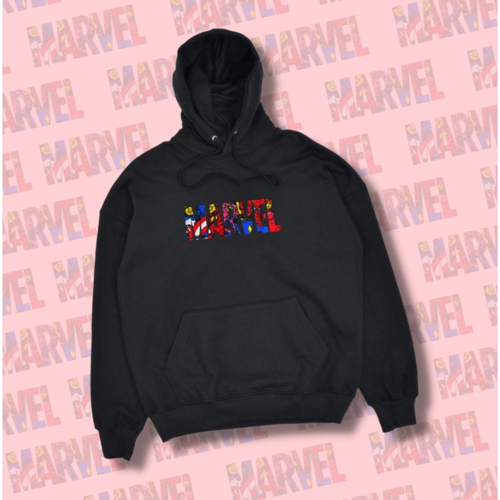 1 Set Outfit Marvel Kaos Hoodie Boxer Motif Marvel Premium Pria Wanita Unisex