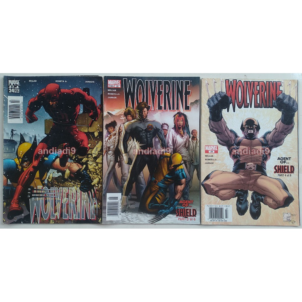 

KOMIK COMICS 3 BUKU MARVEL WOLVERINE 24 28 29 IMPORT BAHASA INGGRIS