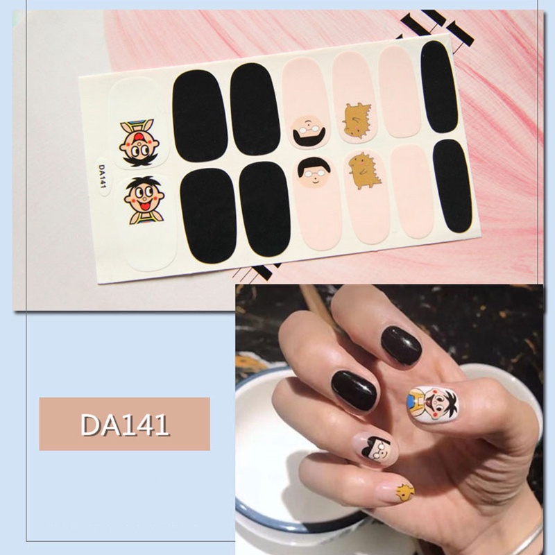 Da141-160Pcs / Lembar Stiker Kuku Palsu 3d Bronzing Untuk Nail Art Diy