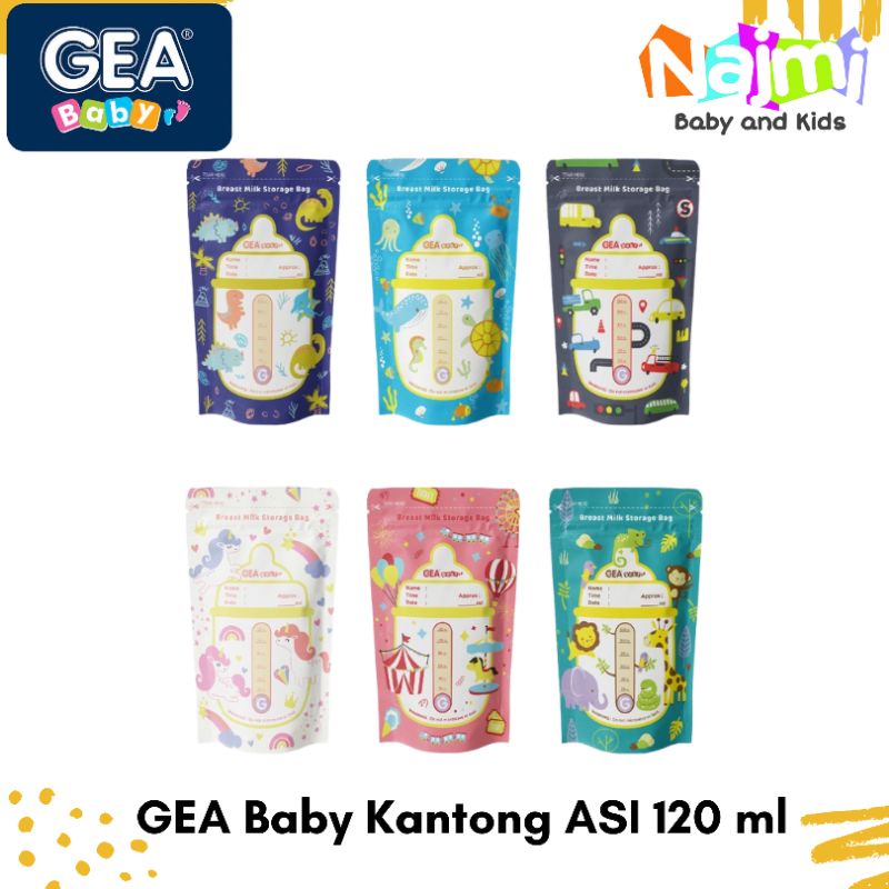 GEA Baby Breastmilk Storage Kantong ASI 120 ml Pattern Edition / Kantung Susu Bayi