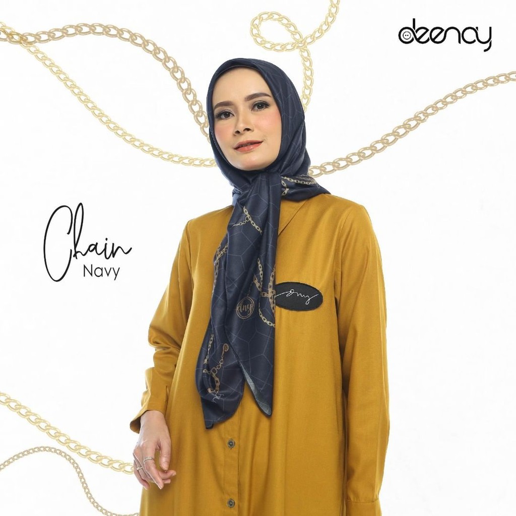 Deenay Chain Navy - Hijab Deenay Terbaru