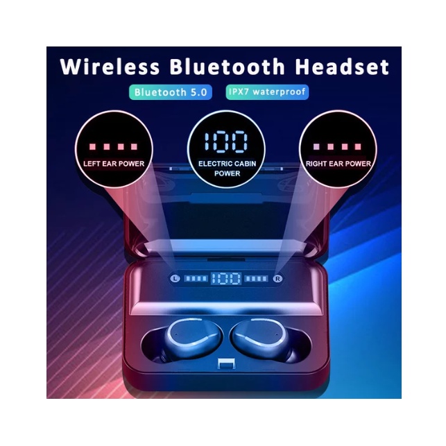 JBL TWS-F9 Bluetooth 5.0 Earphone Wireless HiFi 8D Digital LED Display