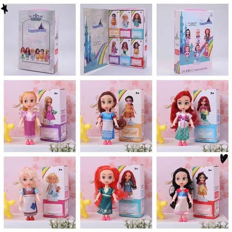 BEBISHAK - Mainan Anak Cewek Perempuan  - Boneka Barbie Frozen 6 in 1