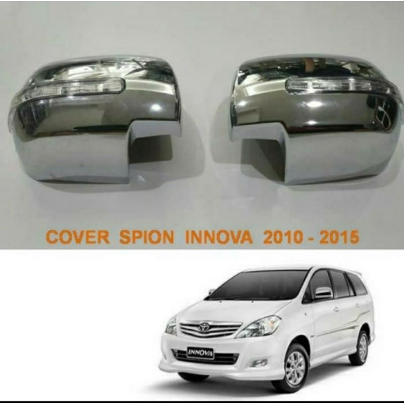 Cover Spion + Lampu Chrome Mobil Toyota Innova 2010-2015