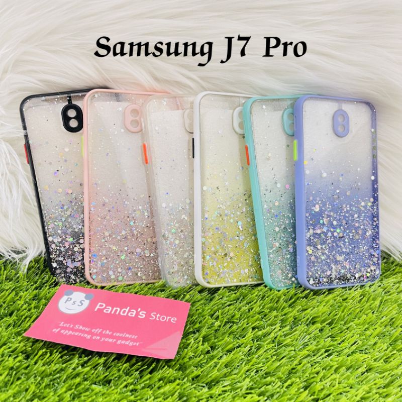 Glitter Case Samsung J7 Pro Funny Color Dengan Pelindung Kamera (PsS)