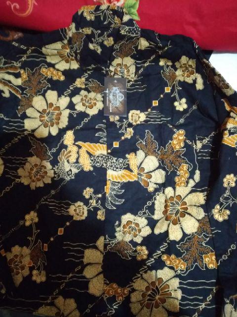 Tunic Santika Kembang Kombi Hitam /  Batik Kerja / Sarimbit Batik Kantor Seragaman Batik