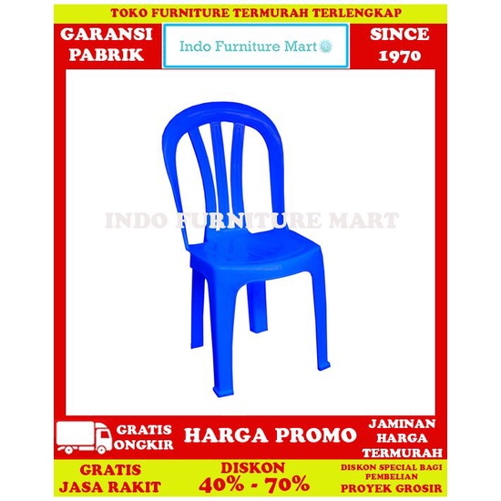 Kursi Plastik Napolly Makan Serbaguna Sender Big 102 Biru