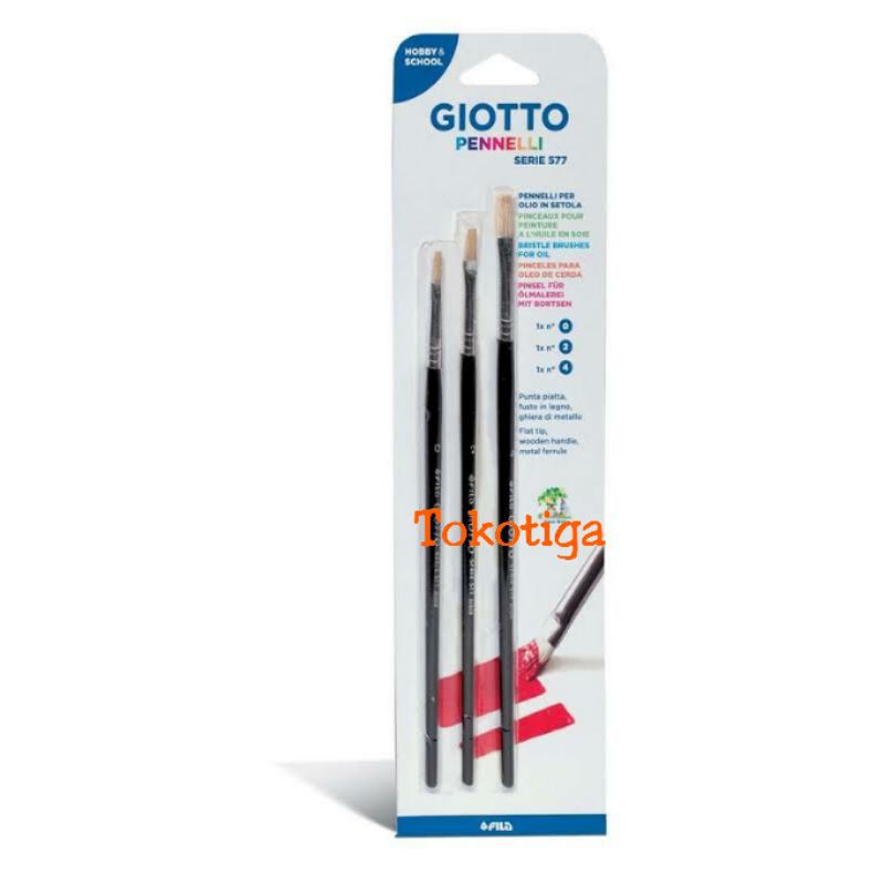 

Kuas Lukis Giotto Pennelli Serie 577 Flat Brush Isi 3pc No.0,2,4