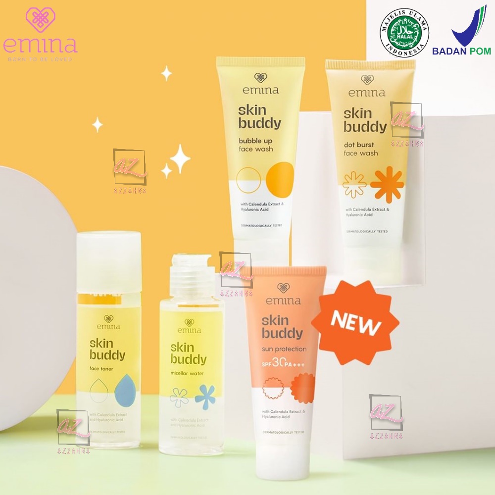 Emina Skin Buddy Toner | Micellar Water | Sun Protection | Dot Burst Face Wash | Bubble Up Face Wash