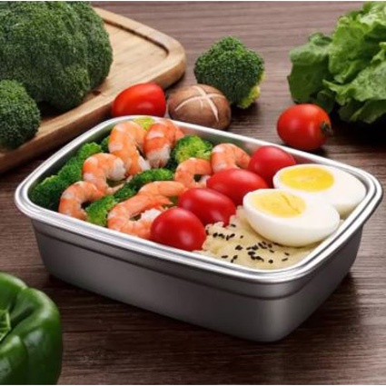 HOMEFAVOR Kotak Makan Bento Lunch Box Stainless Steel 350ml KT046 HIJAU