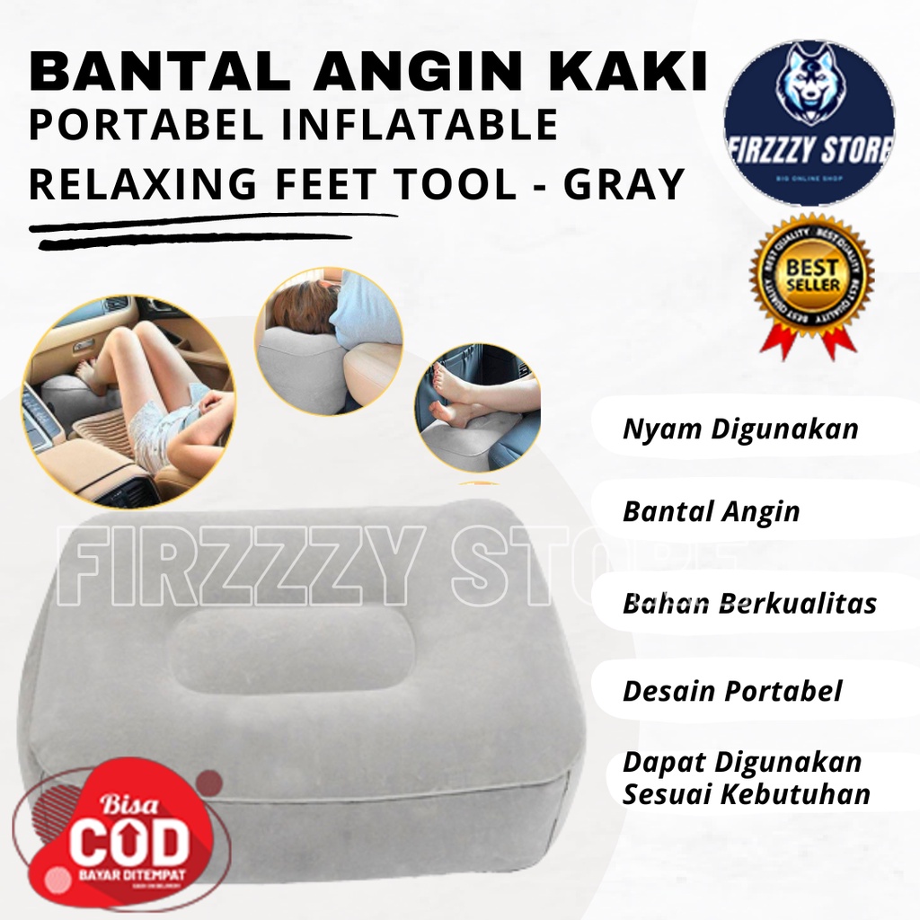 Bantal Angin Kaki Portabel Inflatable Relaxing Feet Tool - Gray