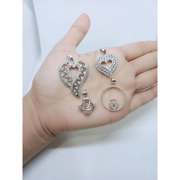 liontin fashion import perhiasan perak925 asli lapis emas model love variasi silver925