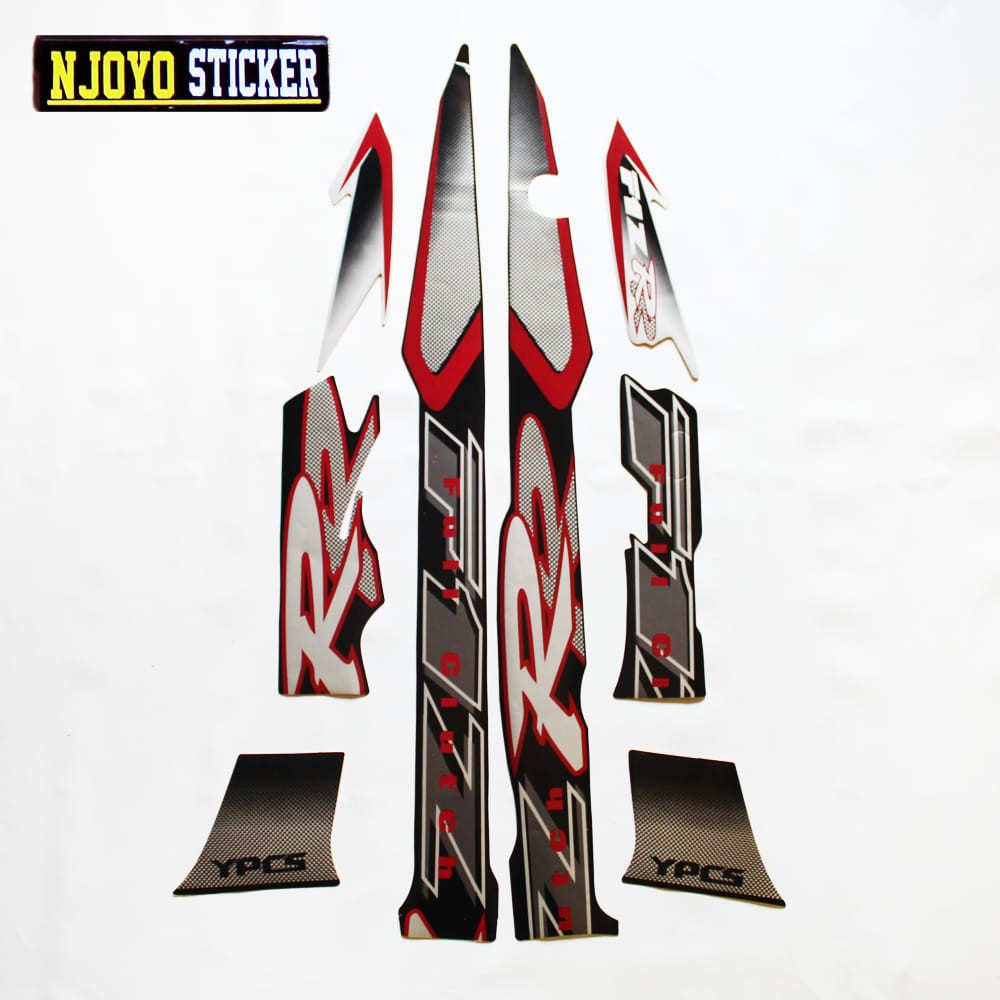 STIKER STRIPING FIZ R 2002 SILVER-HITAM
