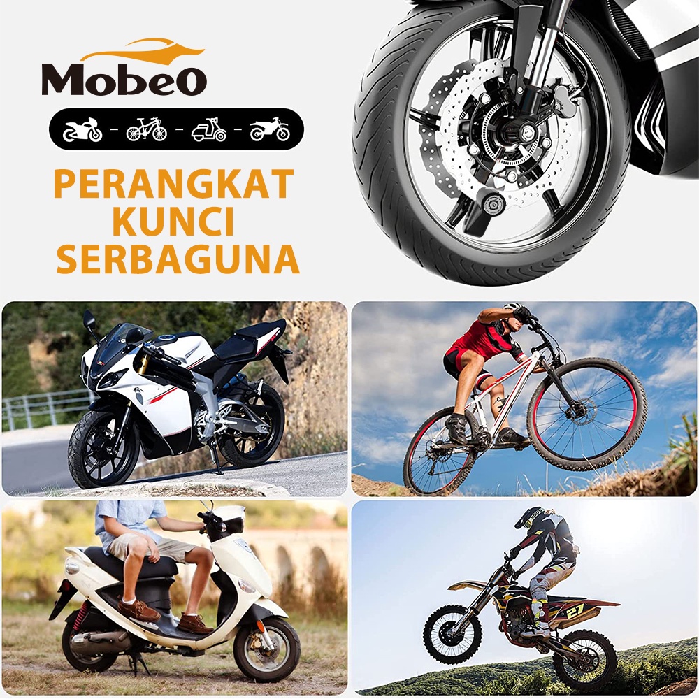 Mobeo - Gembok Cakram Kunci Gembok Sepeda dan Motor Motor Lock-5