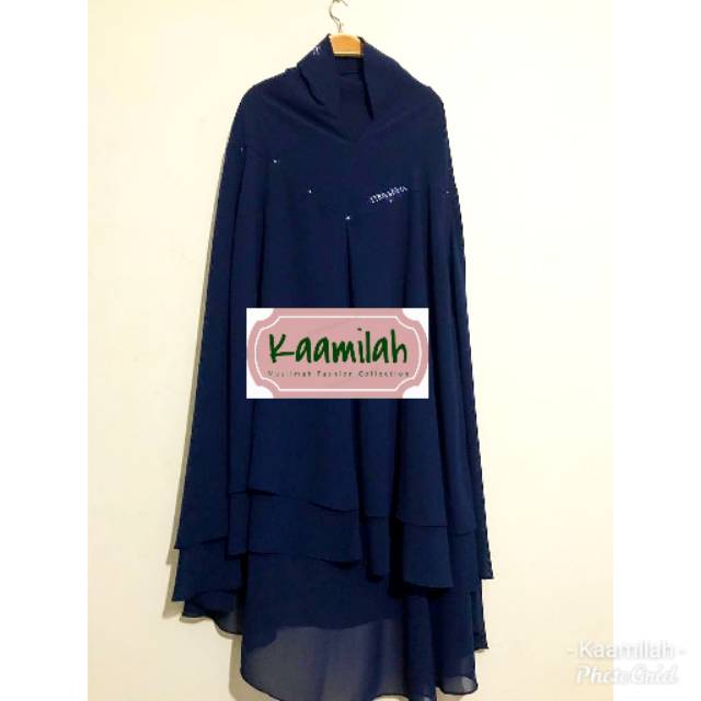 NEW Khimar Swarovski Original by Lyra Virna Syar'i (READY STOCK) DARK NAVY